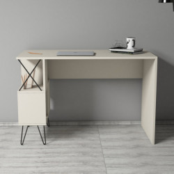 Escritorio de estudio Extra negro crema Practica Hogar