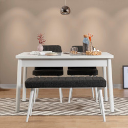 Set mesa y sillas (4 piezas) Costa antracita blanco Practica Hogar
