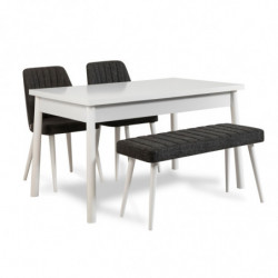 Set mesa y sillas (4 piezas) Costa antracita blanco Practica Hogar