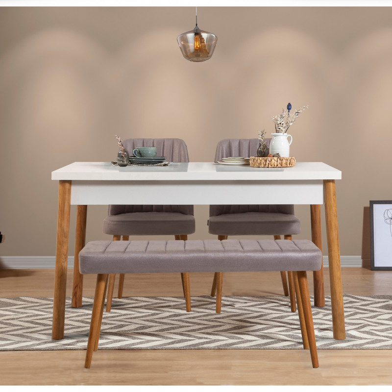 Set mesa y sillas (4 piezas) Costa pino atlántico blanco gris Practica Hogar Set mesa y sillas (4 piezas) Costa pino atlántico blanco gris Practica Hogar