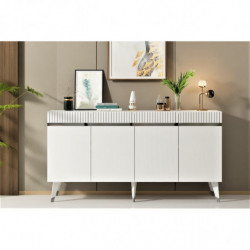 Aparador Defne Blanco Plata Practica Hogar