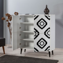 Mueble auxiliar Multilüx Fas blanco negro Practica Hogar