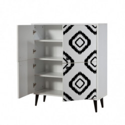 Mueble auxiliar Multilüx Fas blanco negro Practica Hogar