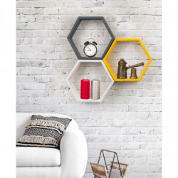 Estante de pared ELFO amarillo antracita blanco Practica Hogar