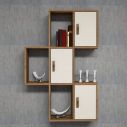 Estante de pared Flora crema nogal Practica Hogar