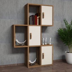 Estante de pared Flora crema nogal Practica Hogar