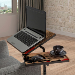 Escritorio de laptop Glen 766 pino atlántico negro Practica Hogar