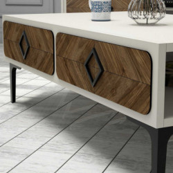 Conjunto de muebles de salón Samba crema nogal Practica Hogar