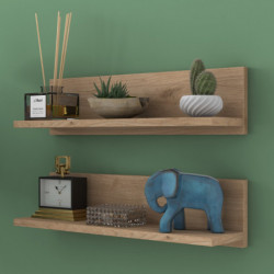 Estante de pared E16-2458 blanco nogal Practica Hogar