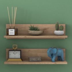 Estante de pared E16-2458 blanco nogal Practica Hogar