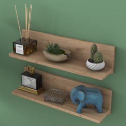 Estante de pared E16-2458 blanco nogal Practica Hogar