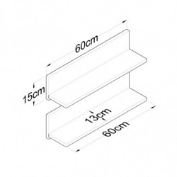 Estante de pared E16-2458 blanco nogal Practica Hogar