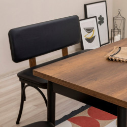 Set mesa comedor extensible y sillas (4 piezas) Oliver-V2 negro Practica Hogar