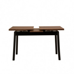 Set mesa comedor extensible y sillas (4 piezas) Oliver-V2 negro Practica Hogar