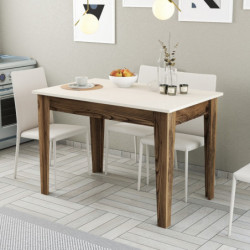 Mesa de cocina Kiev 508 crema nogal Practica Hogar