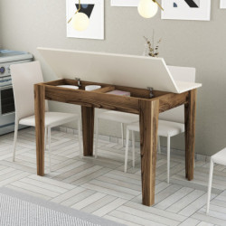 Mesa de cocina Kiev 508 crema nogal Practica Hogar