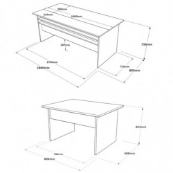 Conjunto de muebles de oficina VS6-CGA antracita gris marrón Practica Hogar