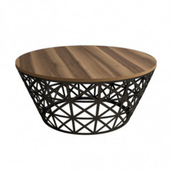 Mesa de centro Stil Metal Ferforj negro nogal Practica Hogar