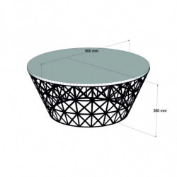 Mesa de centro Stil Metal Ferforj negro nogal Practica Hogar
