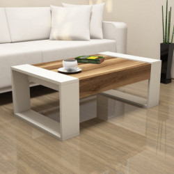 Mesa de centro Venüs crema nogal Practica Hogar