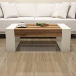 Mesa de centro Venüs crema nogal Practica Hogar