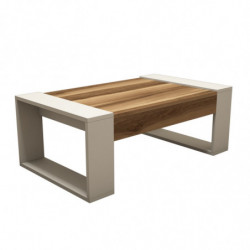 Mesa de centro Venüs crema nogal Practica Hogar