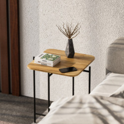 Mesa de centro Shb-005 Negro Natural Practica Hogar