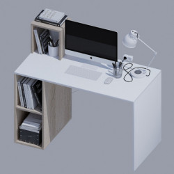 Escritorio de estudio Buca blanco madera natural Practica Hogar