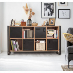 Conjunto de muebles de salón Cosmo -TKM.5 pino atlántico negro Practica Hogar