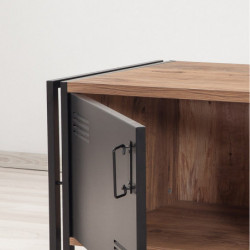 Conjunto de muebles de salón Cosmo -TKM.5 pino atlántico negro Practica Hogar