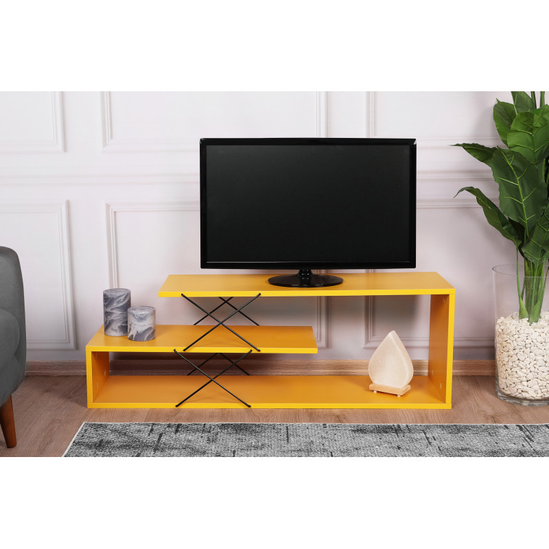 Mueble TV Zigzag amarillo Practica Hogar Mueble TV Zigzag amarillo Practica Hogar