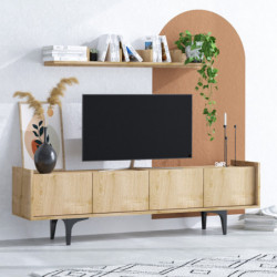 Mueble TV con estante Cursa roble zafiro Practica Hogar