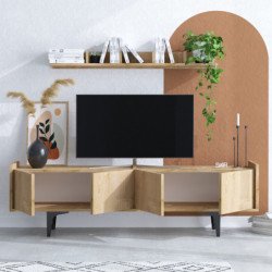 Mueble TV con estante Cursa roble zafiro Practica Hogar