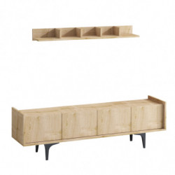 Mueble TV con estante Cursa roble zafiro Practica Hogar