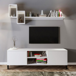 Mueble TV Özel Tasarım Beyaz L510 blanco Practica Hogar