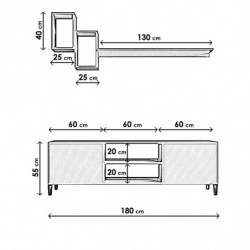 Mueble TV Özel Tasarım Beyaz L510 blanco Practica Hogar