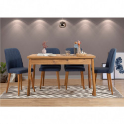 Set mesa y sillas (5 piezas) Costa Atlantice pino atlántico azul marino Practica Hogar