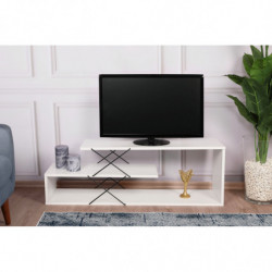 Mueble TV Zig Zag blanco Practica Hogar