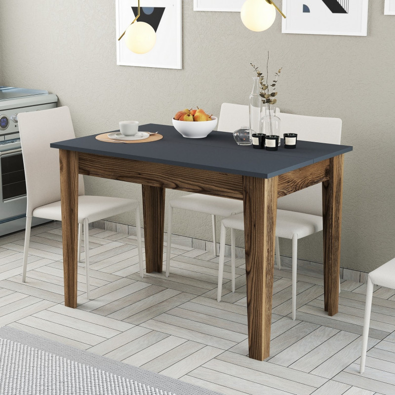 Mesa de cocina Kiev 504 antracita nogal Practica Hogar Mesa de cocina Kiev 504 antracita nogal Practica Hogar