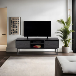 Mueble TV Escape 140 negro marrón oscuro Practica Hogar