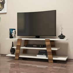 Mueble TV Flower crema nogal Practica Hogar