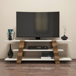 Mueble TV Flower crema nogal Practica Hogar