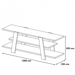 Mueble TV Flower crema nogal Practica Hogar
