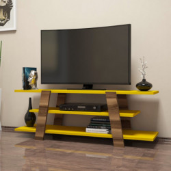 Mueble TV Flower amarillo nogal Practica Hogar