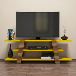 Mueble TV Flower amarillo nogal Practica Hogar