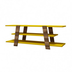Mueble TV Flower amarillo nogal Practica Hogar