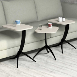 Set mesas de café (3 piezas) Pion crema Practica Hogar