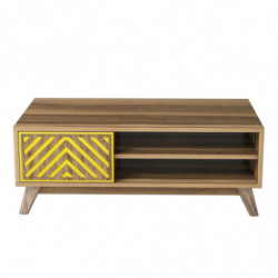Mesa de centro İnci amarillo nogal Practica Hogar