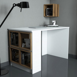 Escritorio de estudio Box nogal blanco Practica Hogar