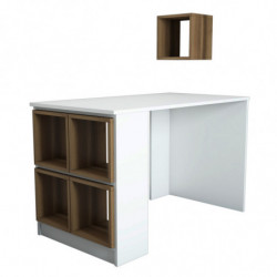 Escritorio de estudio Box nogal blanco Practica Hogar